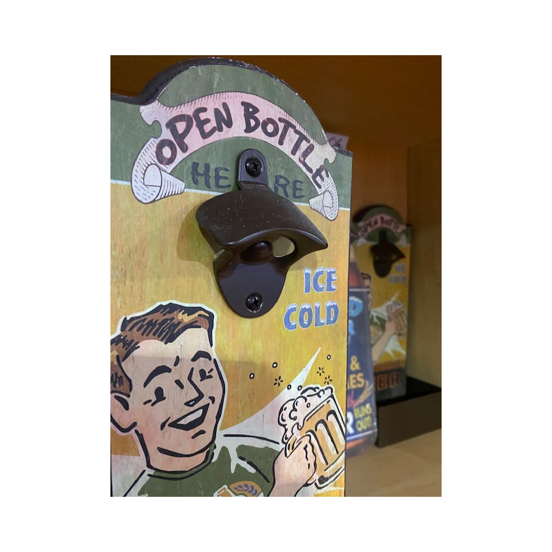 Ouvre-Bouteille ou Décapsuleur Mural en Bois Humoristique Beer Munchen