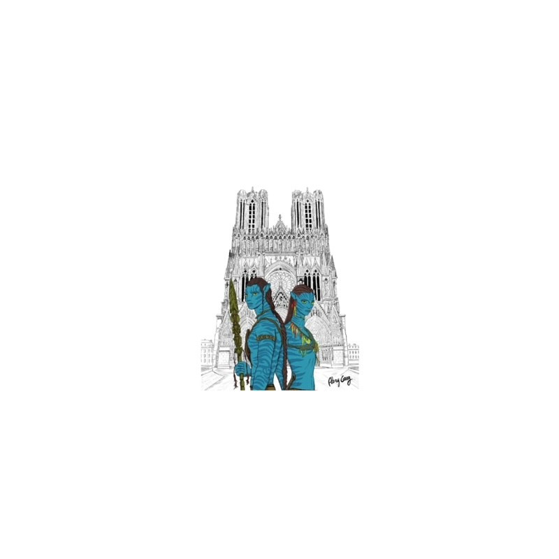 Scoop AVATAR NA'VI Jake Sully et Neytiri visitent la Cathédrale Notre-Dame de Reims