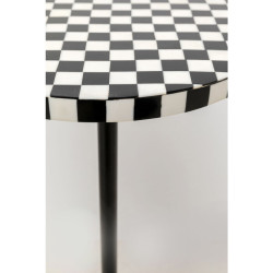 Drapeau à damier, échec et mat, table d'appoint Domero Chess noir blanc Ø25cm
