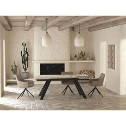16 PERSONNES 300 x 120 cm table repas STABLE plateau DESIGN céramique effet marbre motifs suivis entretien facile AVEC ALLONGES