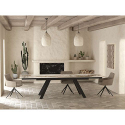 16 PERSONNES largeur 120 cm X 300 cm table repas plateau DESIGN céramique effet marbre motifs suivis AVEC ALLONGES