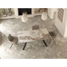 16 PERSONNES largeur 120 cm X 300 cm table repas plateau DESIGN céramique effet marbre motifs suivis AVEC ALLONGES