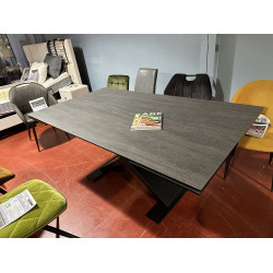 Table 6 - 12 PERSONNES pied CENTRAL design R pour salle à manger CONTEMPORAINE finition céramique 2 RALLONGES longeur 280 cm