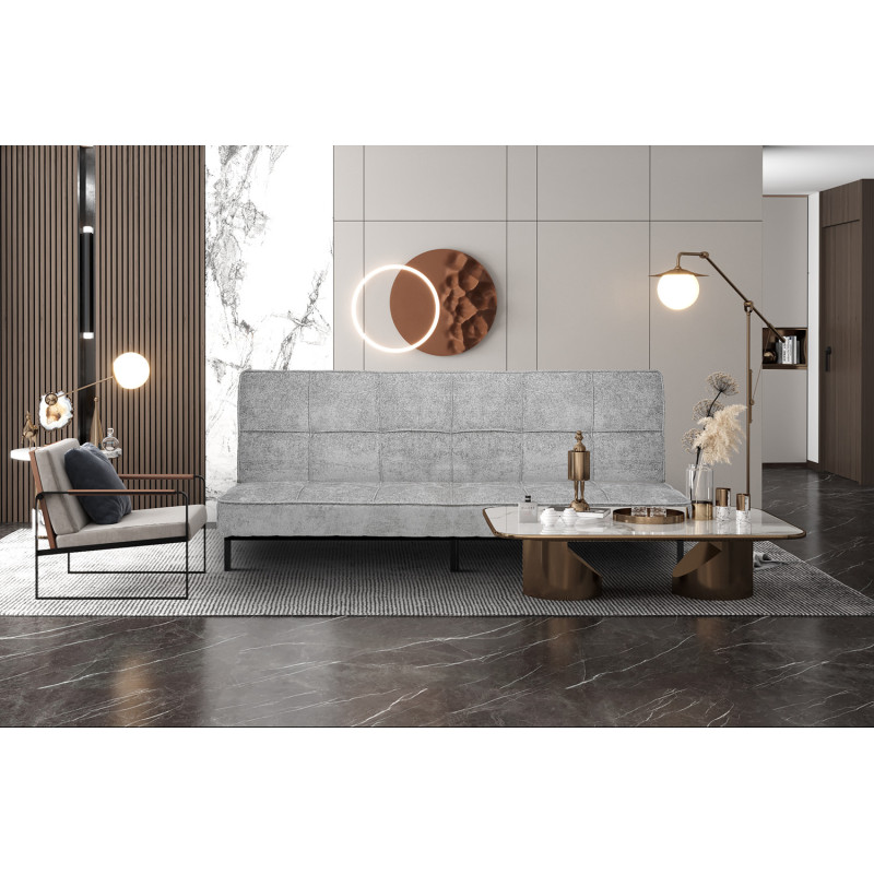 Canapé-lit 'Konya' Gris pour un interieur chic et sobre Hauteur 91 x Largeur 188 x Profondeur 85 cmcm