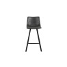 Assise à 68cm Tabouret de bar, de comptoir référence OZAN revêtement EFFET CUIR GRIS pieds acier en noirs