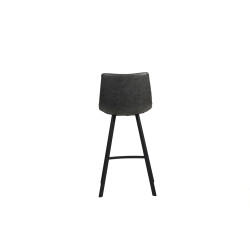 Assise à 68cm Tabouret de bar, de comptoir référence OZAN revêtement EFFET CUIR GRIS pieds acier en noirs