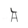 Assise HAUTEUR 78cm Tabouret de bar, de comptoir référence OZAN revêtement EFFET CUIR GRIS pieds acier en noirs