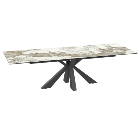 12 PERSONNES largeur 100 cm X 270 cm table repas plateau DESIGN céramique effet marbre motifs suivis AVEC ALLONGES