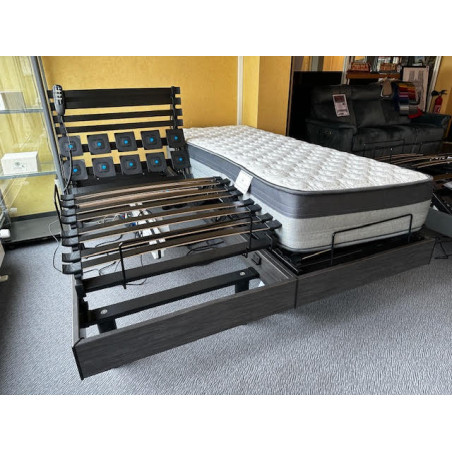 Réf PACK 4 GRAND CONFORT en 160 X 200  Pieds + sommiers 2x 80 x 200 + matelas 2 x 80 x 200