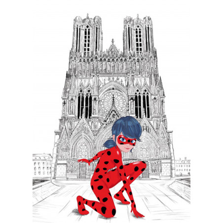 Miraculous Les Aventures de Ladybug devant la cathédrale notre dame de Reims